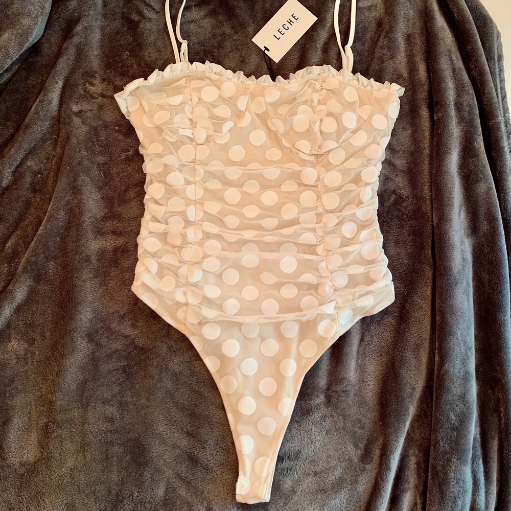 Mesh Polka Dot Bodysuit